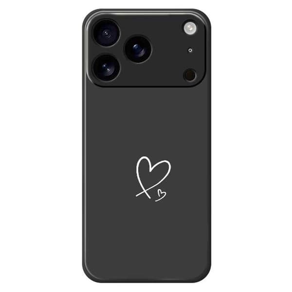 Mobilskal till iPhone 17 Pro Vit Love Pattern TPU - Svart Svart