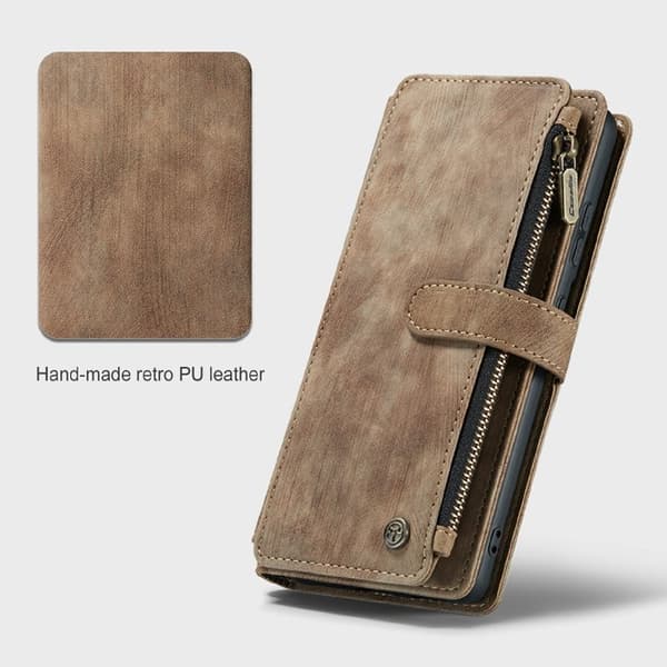 CASEME Konstläder Plånboksfodral för Samsung Galaxy S21 4G/5G - Brun