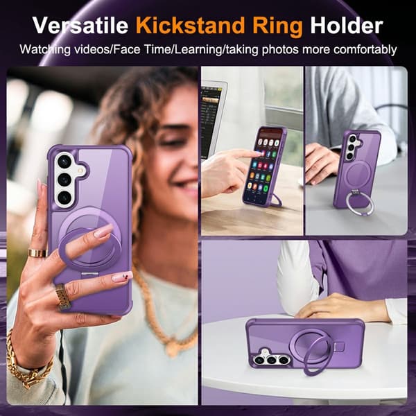 Mobilskal för Samsung Galaxy S26 Plus Magnetiskt Ringhållare TPU + PC - Lila