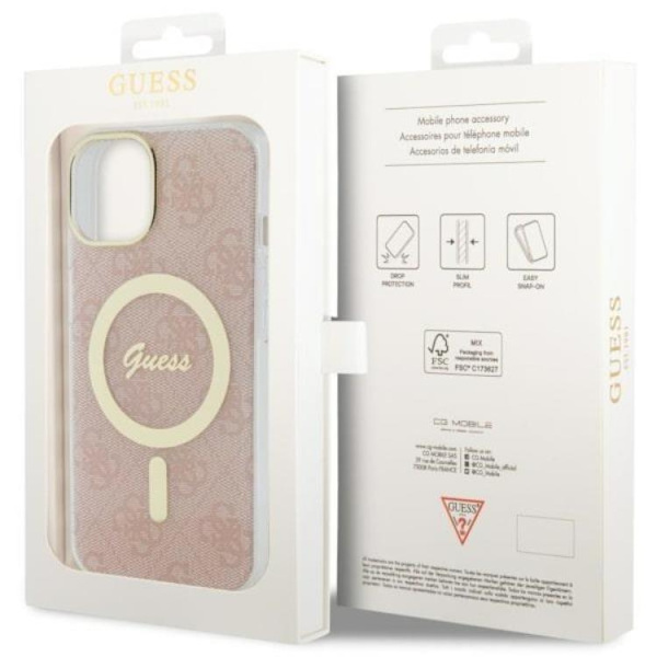 Guess iPhone 14 Plus Mobilskal MagSafe - Rosa