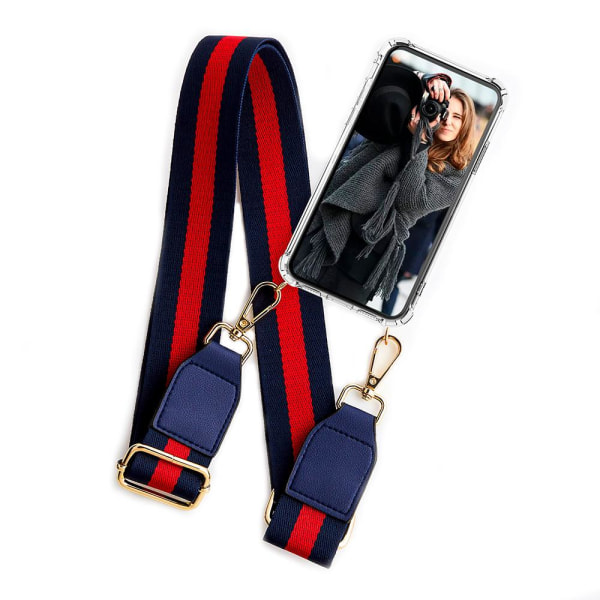 Boom iPhone 12 Pro Max etui med mobil halskæde - Bælte Rødsort Belt BlackRed