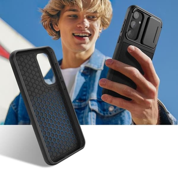 Tech-Protect telefonetui til Galaxy A55 5G Velar Cam Plus - Sort Svart