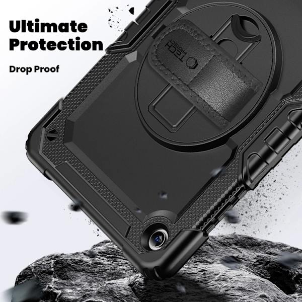 Tech-Protect Galaxy Tab A9 Plus Etui Sølv - Sort Svart