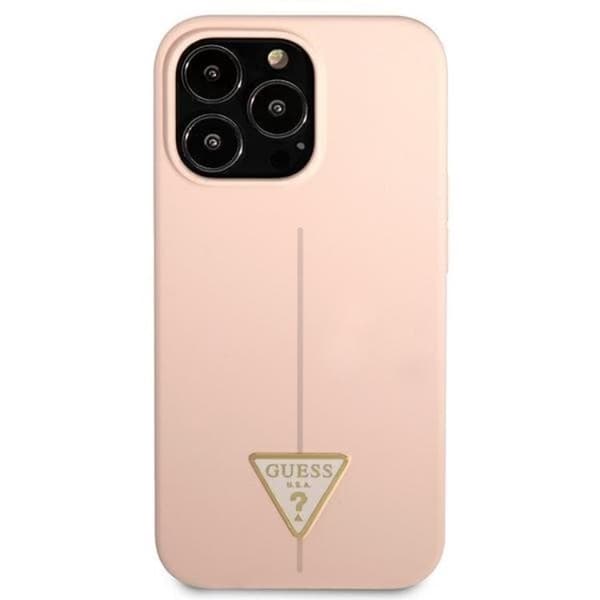 Guess iPhone 13 Pro Max Skal Silicone Triangle - Pinkki Rosa