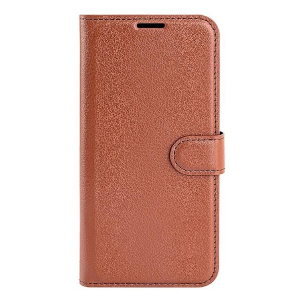 Litchi Flip iPhone 14 Pro Max Plånboksfodral  - Brun BrunSt