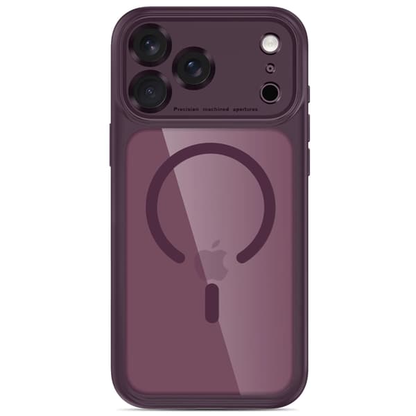 Tech-Protect Mobilskal För iPhone 18 Pro Magsafe Magpeak - Burgundy/Clear