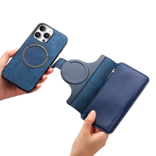 CASENEO MW-02 iPhone 16 Pro Plånboksfodral Konstläder - Blå