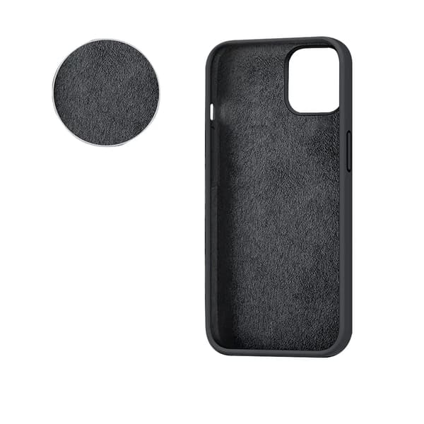 SiGN iPhone 14 Plus -kuori, nestemäinen silikoni - musta Svart