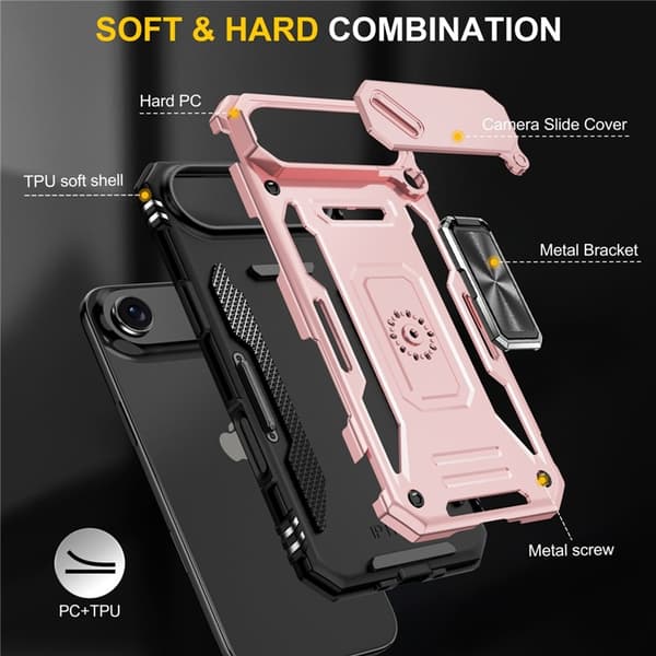 Mobilskal till iPhone Air Kickstand Lens Lid - Roséguld Roséguld