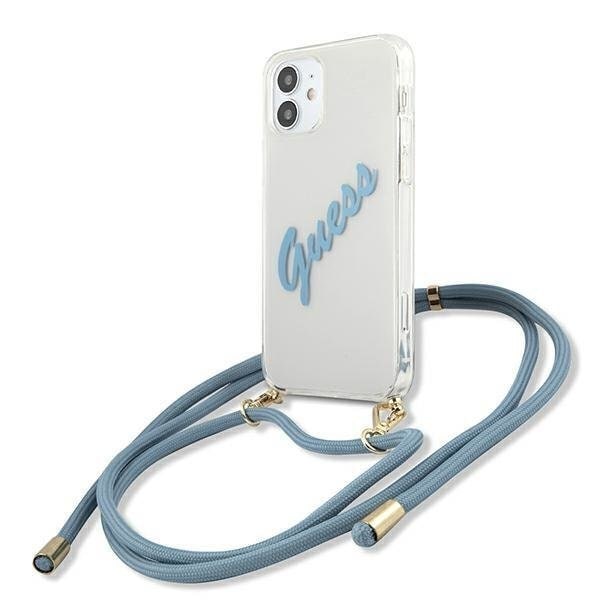 Guess Skal iPhone 12 Mini Script Vintage Strap - Blå Blå