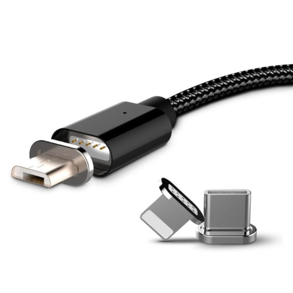 SiGN 3in1 magnetkabel USB-C, Lightning, Micro-USB 2.4A, 1 m - En