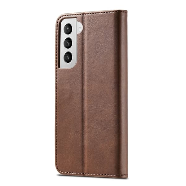 LC.IMEEKE för Samsung Galaxy S21+ Plånboksfodral Konstläder - Brun
