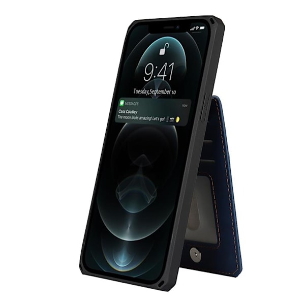 Skal med Kortplatser till iPhone 12 Pro Max - Blå Blå