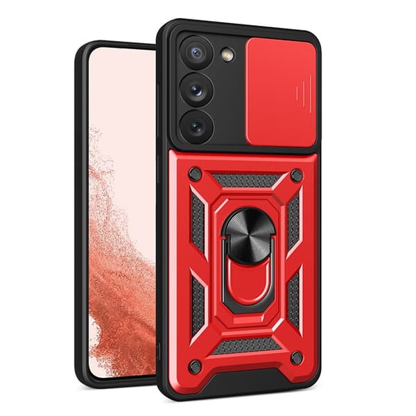 Mobilskal till Galaxy S23 Plus Hybrid Armor Camshield - Röd Röd