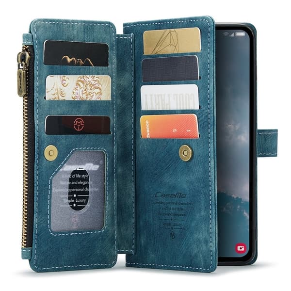 CASEME Galaxy A24 4G Plånboksfodral C30 Zipper - Blå Blå