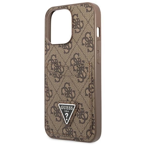 Guess iPhone 13 Pro Skal Kortholder 4G Triangle Logo - Brun Brun