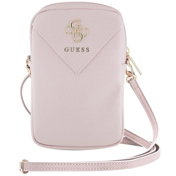 Guess Mobilväska Zip Triangle 4G - Rosa Rosa