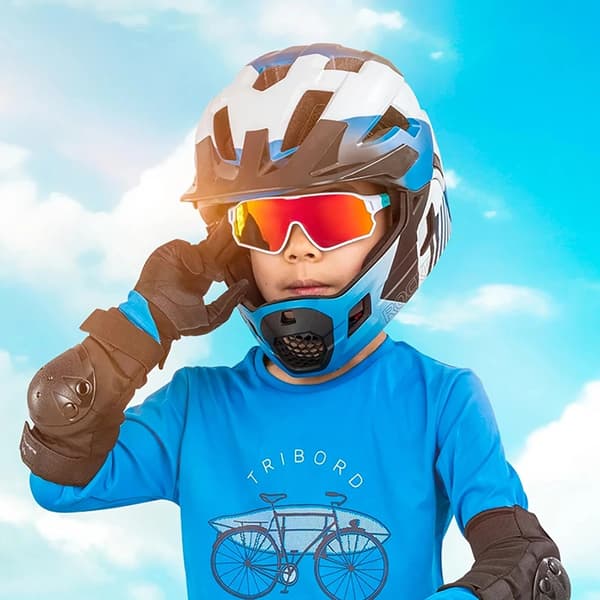 Rockbros Polariserade Cykelglasögon För Barn 8-14 År - Grön/Vit Vit