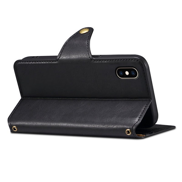 DENIOR iPhone XS Max Plånboksfodral Konstläder Svart