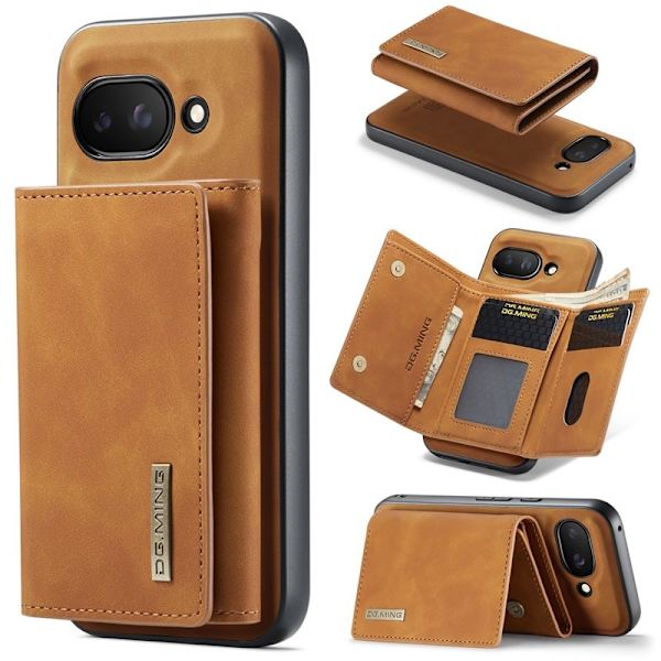 DG.MING M1 Series Mobilskal till Google Pixel 9a Kickstand PU - Brun