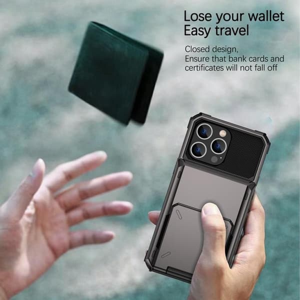 iPhone 14 Plus Skal Korthållare Flip - Svart Svart