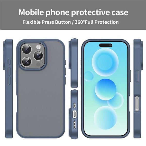 Mobilskal till iPhone 16 Pro Max Skin Touch Matte - Blå Blå
