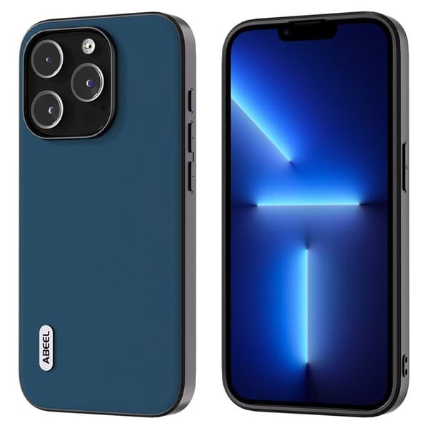 ABEEL Mobilskal till iPhone 13 Pro Max Silky Äkta Läder Blå