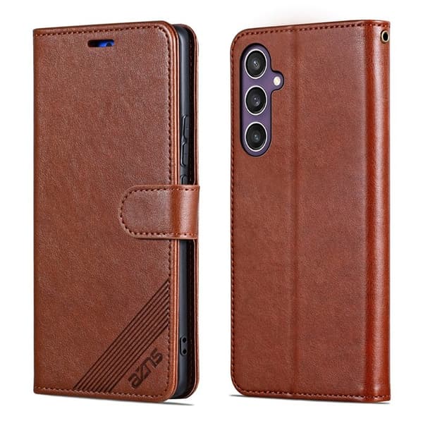 AZNS Samsung Galaxy S26 Plus Plånboksfodral Konstläder Ställ - Brun