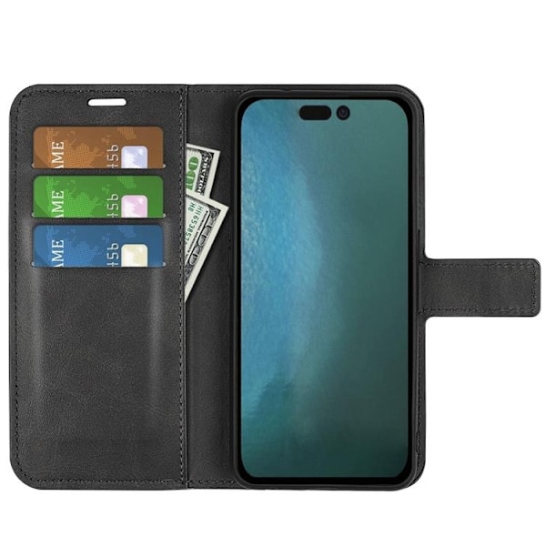 Flip Folio iPhone 14 Pro Plånboksfodral - Svart Svart