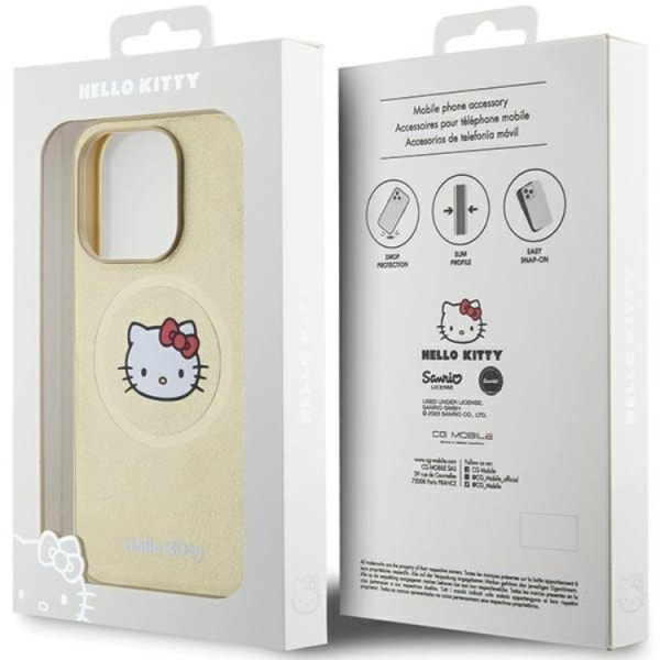 Hello Kitty iPhone 15 Pro Max Mobilskal Magsafe Läder Kitty Head