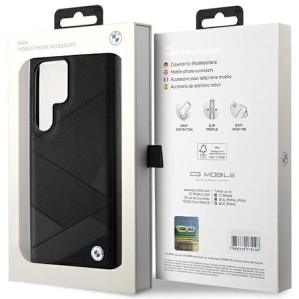 BMW Galaxy S24 Ultra Mobilskal Signature Crossing Line Pattern Svart