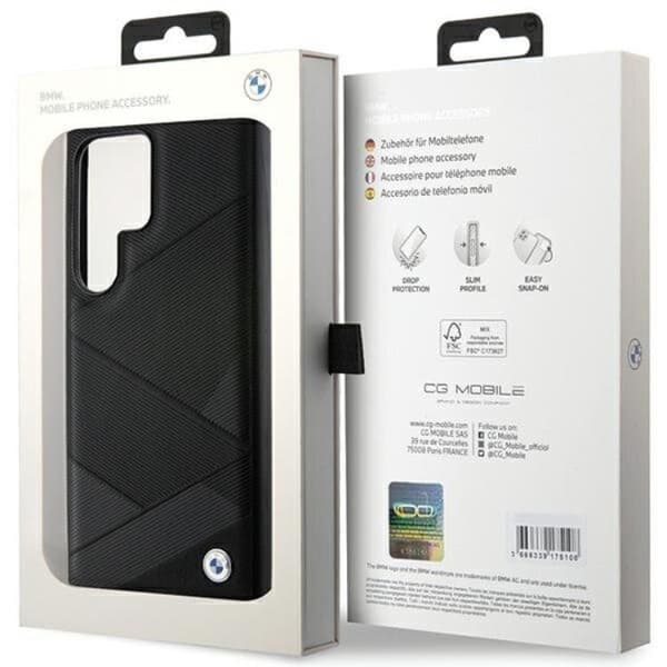 BMW Mobilskal till Galaxy S24 Ultra Signature Crossing Line Pattern Svart