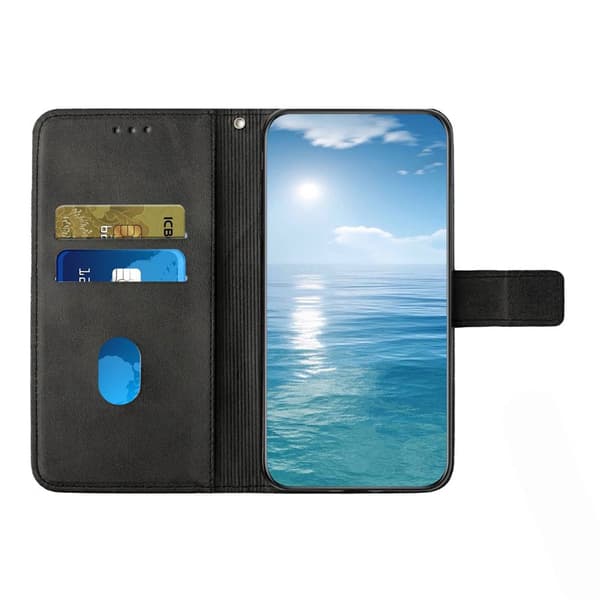 Plånboksfodral för Samsung Galaxy S26 Konstläder med handledsrem - Svart
