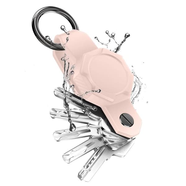 Airtag-kuori, vedenpitävä silikoninen avaimenperä - vaaleanpunainen Rosa