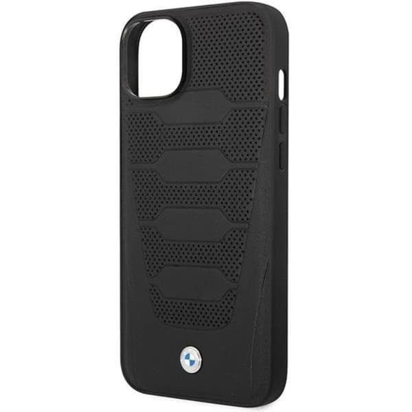 BMW Mobilskal till iPhone 14 Läder Seats Pattern - Svart Svart