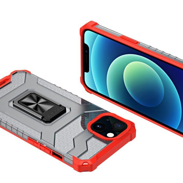 Crystal Ring Kickstand Cover iPhone 12 mini - punainen