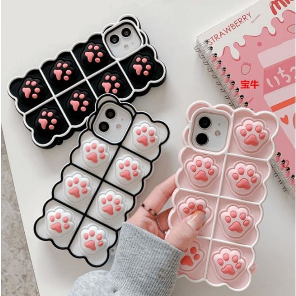 Puppy Paws Pop it Fidget -kotelo iPhone 11:lle - Valkoinen White