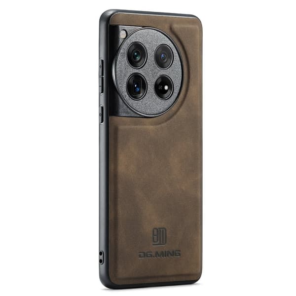 DG.MING Mobilskal till OnePlus 12 5G Läder+PC+TPU Stöttålig - Brun