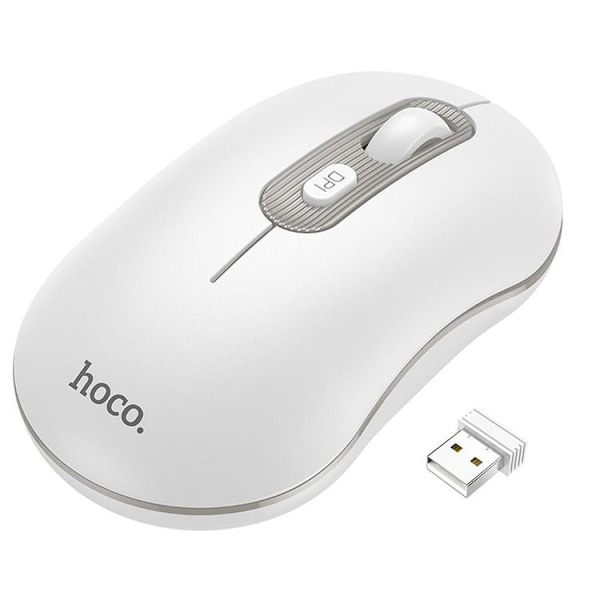 Hoco Trådlös Datormus 2.4G 1600 DPI GM21 - Vit Vit