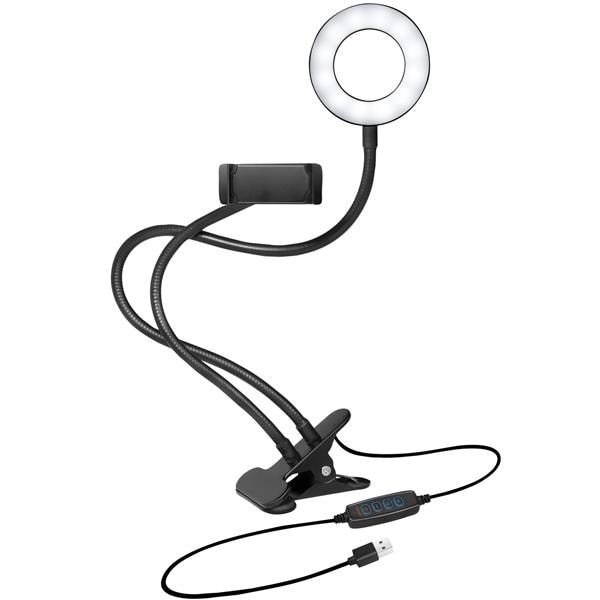 LogiLink Ringlys til Smartphone Ø8.5cm med klip