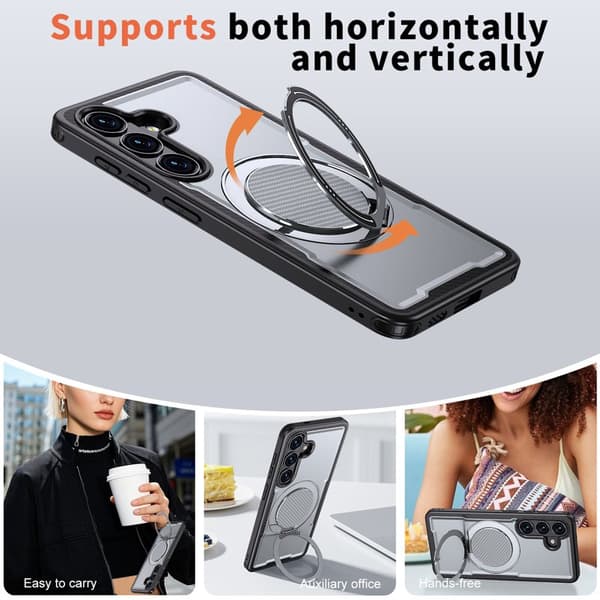 Mobilskal för Samsung Galaxy S26 Plus Magnetiskt TPU + PC Kickstand - Grå