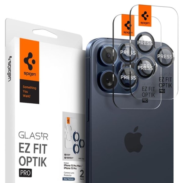 [2-PACK] Spigen iPhone 15 Pro/15 Pro Max kameralinsecover i Harden