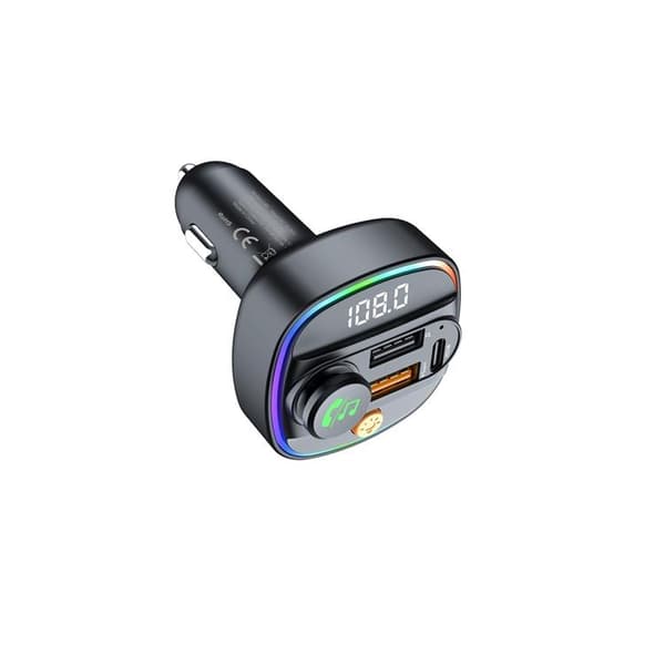 Devia Billaddare 2x USB-A 3A - USB-C 30W PD FM Smart Bluetooth Svart