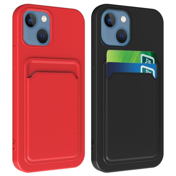 iPhone 8 Skal med Kortfack - Röd Röd