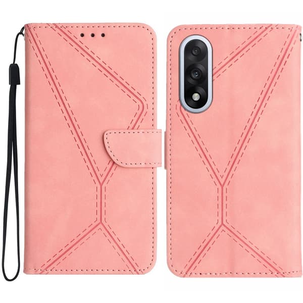 OnePlus Nord 5 Plånboksfodral Präglad Läder - Rosa Rosa