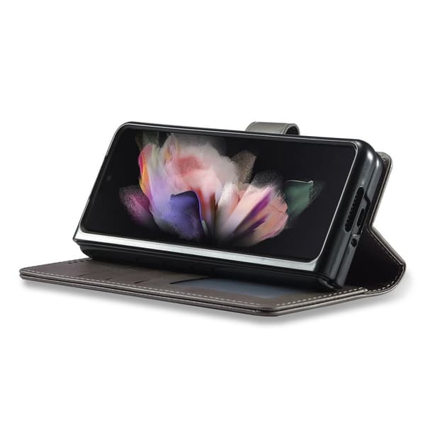 LC.IMEEKE Plånboksfodral för Samsung Galaxy Z Fold3 5G - Konstläder - Grå