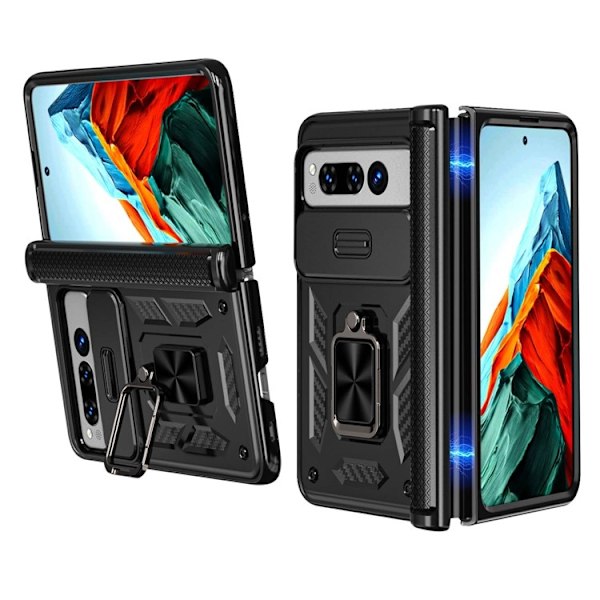 Google Pixel Fold Mobilskal Kickstand Magnetic - Sort Black