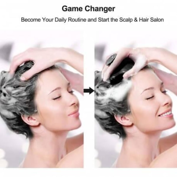 Shampooborste för massage och peeling av hårbotten - Svart