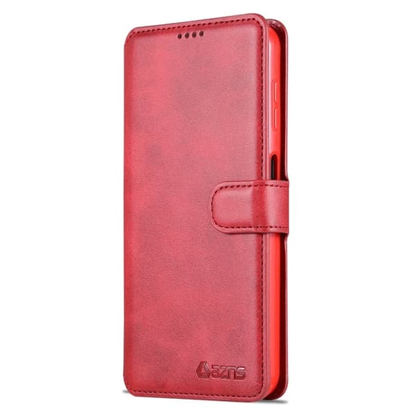 AZNS Samsung Galaxy A14 5G Plånboksfodral Konstläder - Röd