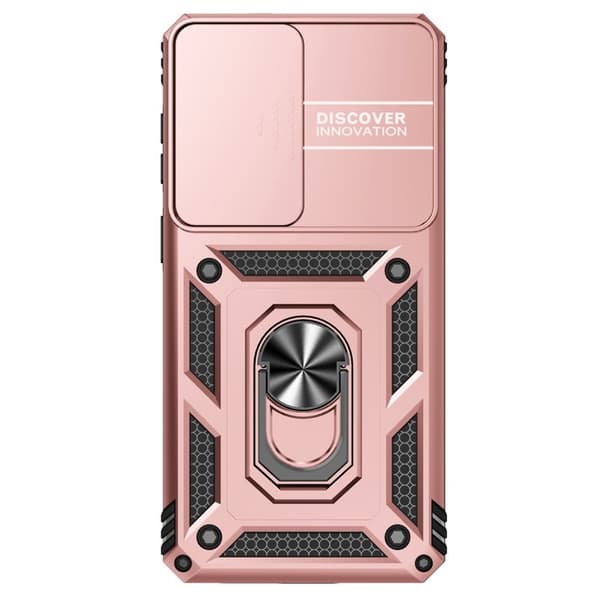 Mobilskal till Samsung Galaxy S26 Plus Plast Med Linsskydd Ställ - Roséguld